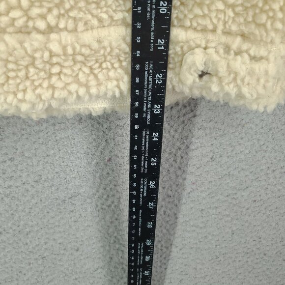 Levis Jacket Womens Xs Sherpa Snap Up Cream White Pockets - Picture 9 of 11